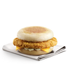 PEPPER'S OWN BREADED CHICKEN BREAKFAST SANDWICH with Sauce & Cheese