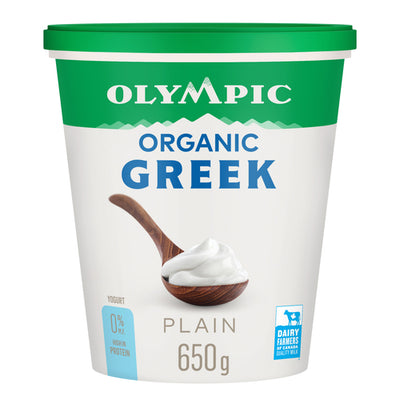 OLYMPIC ORGANIC 0% GREEK YOGURT PLAIN [650 G]