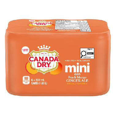 CANADA DRY PEACH GINGERALE MIN [6 X222M]