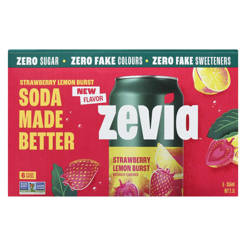 ZEVIA STRAWBERRY LEMON [6 X 355ml]