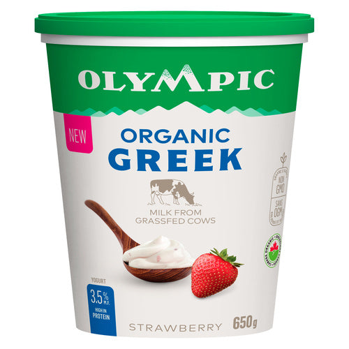 OLYMPIC ORGANIC 3%mf GREEK YOGURT STRAWBERRY [650 G]