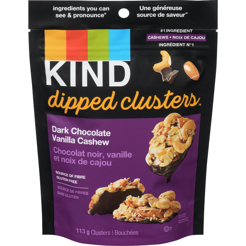 KIND DIPPED CLUSTERS Dark Chocolate Vanilla Cashew, 113g