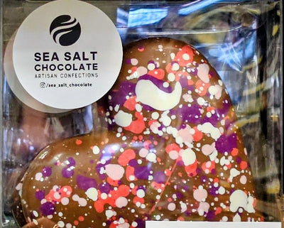 SEA SALT CHOCOLATE  Salted Caramel Milk Chocolate Meltaway Heart, 1 ea