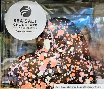 SEA SALT CHOCOLATE Salted Caramel Dark Chocolate Meltaway Heart, 1 ea
