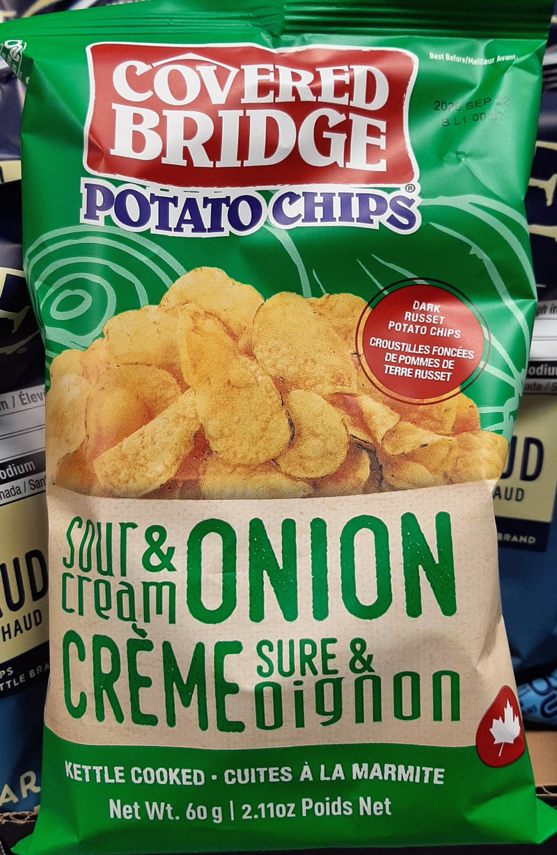 COVERED BRIDGE CHIPS SOUR CREAM & ONION [60 G]