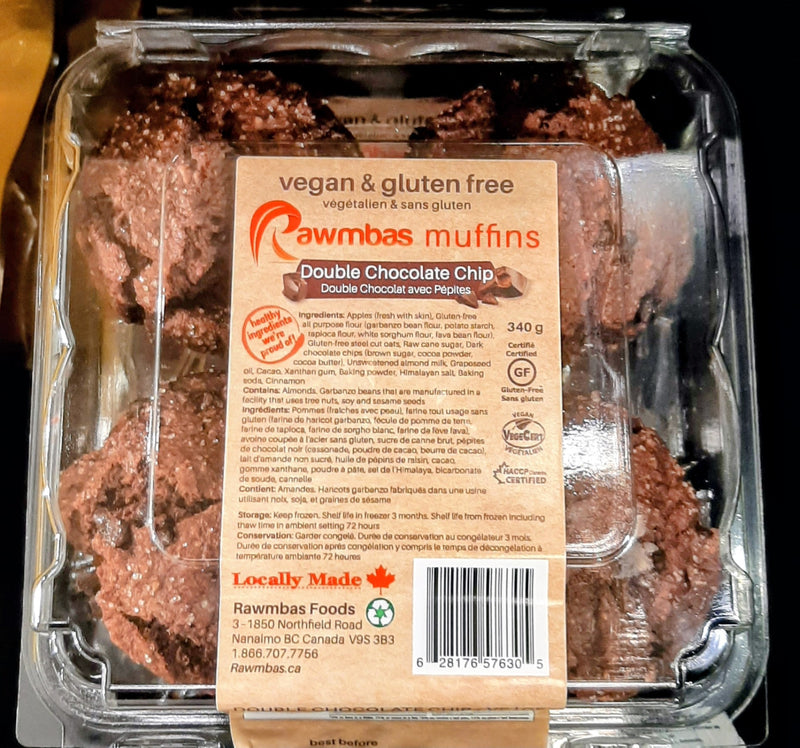 RAWMBAS GF DOUBLE CHOCOLATE CHIP MUFFINS [340 g]