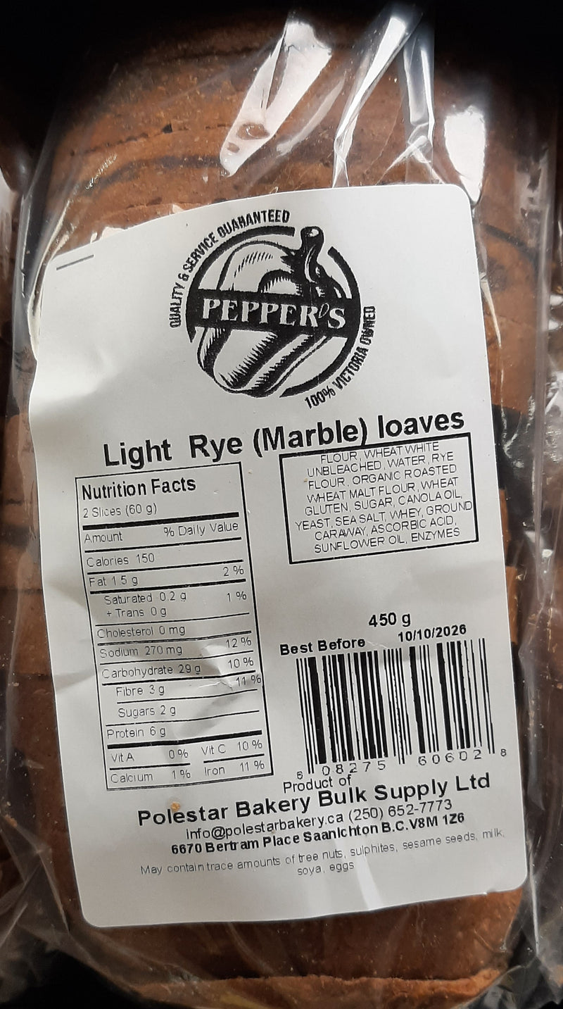 PEPPERS LIGHT RYE (MARBLE) BREAD [450 G]