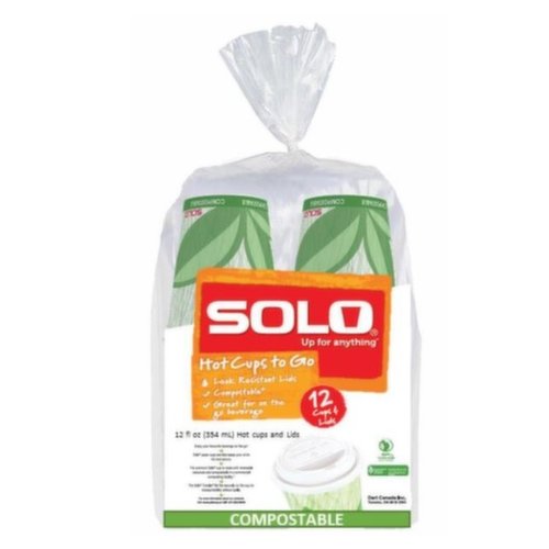 SOLO HOT CUPS & LIDS [12 pcs]