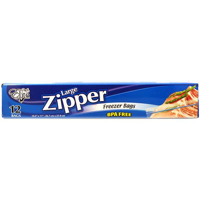 CHEF ELITE LG ZIPPER FREEZ BAG [12 PK]