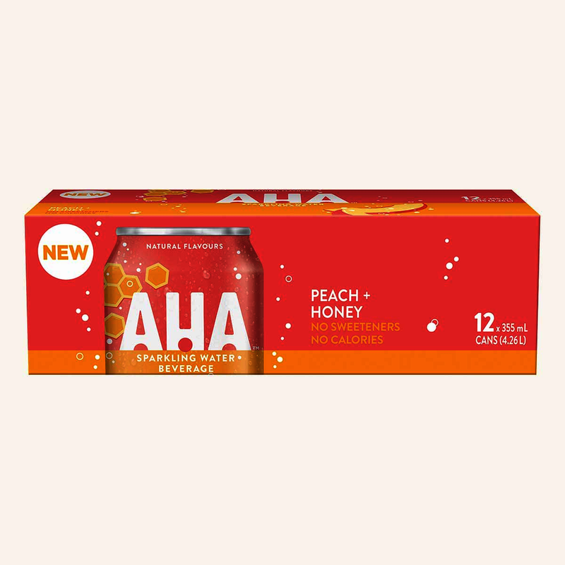 AHA PEACH HONEY SODA WATER [12 pkg]