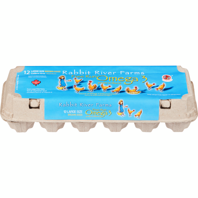 RABBIT RIVER LARGE EGGS Omega 3 Free Run, 1 Dz.