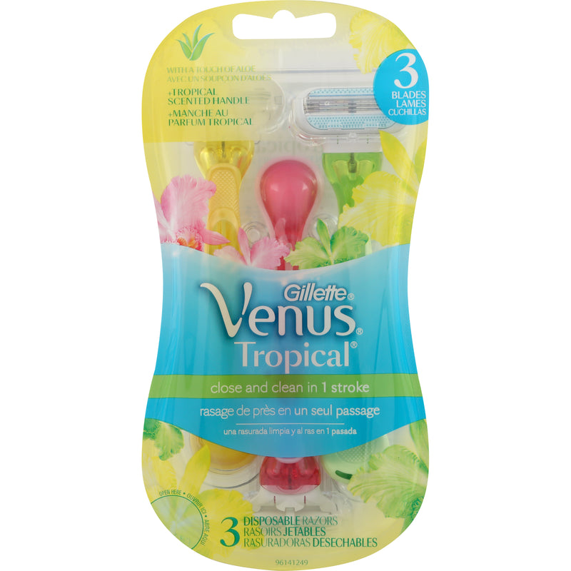 Gillette Venus Disposable Tropical Razors, 3 razors