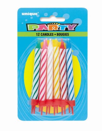 UNIQUE BDAY CANDLE LRG [12 S]