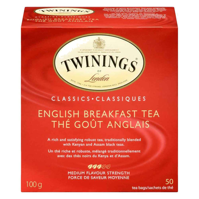 TWININGS ENGLISH BREAKFAST TEA [50 BAGS]