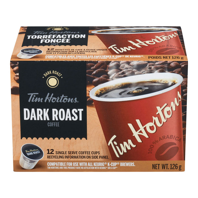 TIM HORTONS DRK COFFEE K-CUPS [12 CUPS]