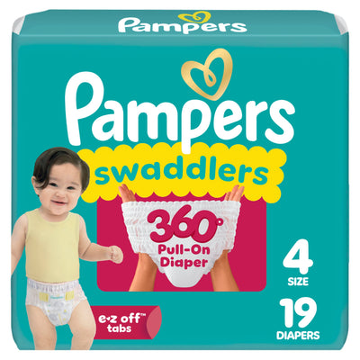 PAMPERS SWADDLER JUMBO SZ 4 [19 s]