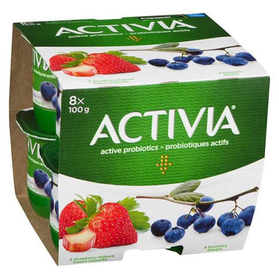 ACTIVIA STRAW/RHUBARB MULTI PK [8 x100]