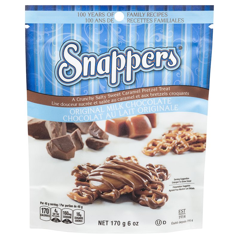 Snappers Milk Chocolate Caramel Pretzel, 170 g