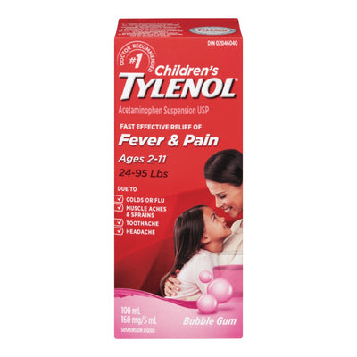 Children's Tylenol Bubble Gum Fever & Pain, 100 mL