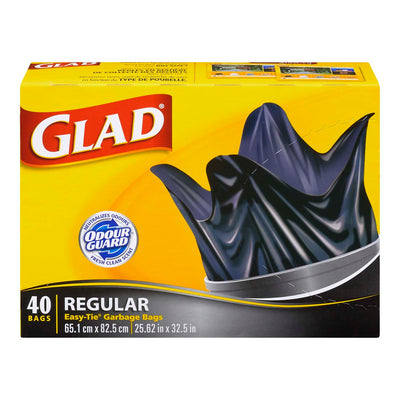 GLAD GARBAGE BAGS EASY TIE [40 PK]
