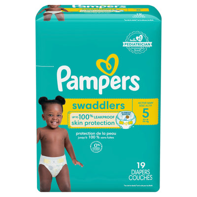 PAMPERS SWADDLER JUMBO SZ 5 [19 s]