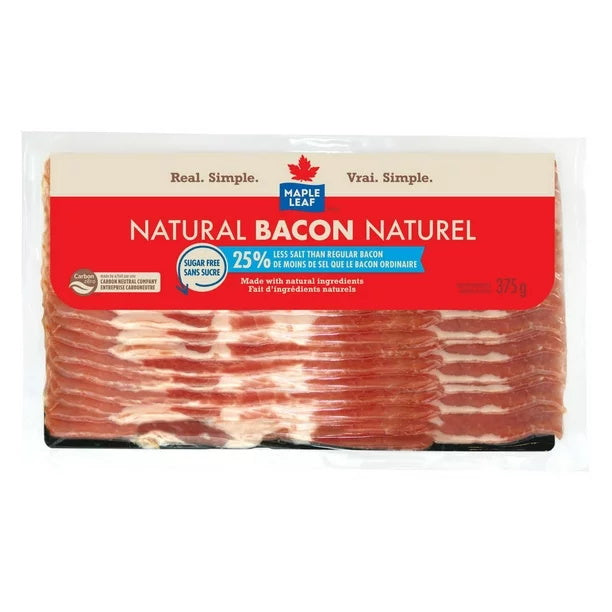 MAPLE LEAF SALT REDUCED BACON [375 G]
