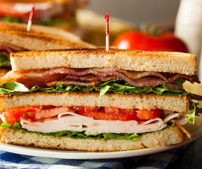 TURKEY BACON CLUB SANDWICH on WW, White, Marble Rye or Multigrain, 1 ea (Specify Bread Choice)