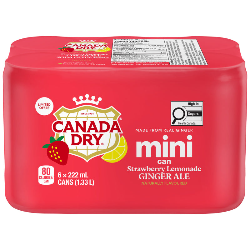 CANADA DRY MINI STRAW LEMONADE [6 PACK]