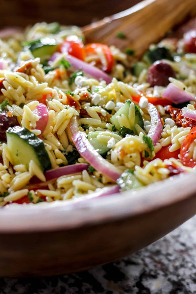 SUNDRIED TOMATO & VEGGIE ORZO SALAD