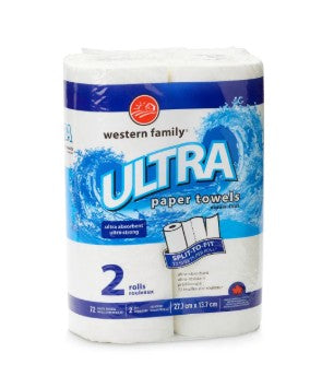 WESTERN FAMILY PAPER TOWELS ULTRA SPLIT [2 pkg]