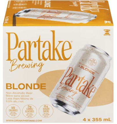 PARTAKE BLONDE NON ALC BEER [4 pkg]