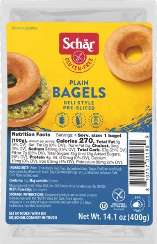 SCHAR GF BAGELS PLAIN [400 G]