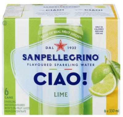 SAN PELLEGRINO CIAO LIME [6 PK+DE]
