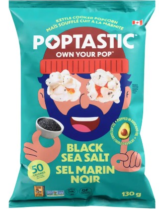 POPTASTIC BLK SEA SALT POPCORN [130 G]