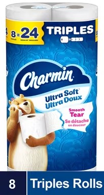 CHARMIN ULTRA SOFT TISSUE [8 TRIPLE ROLL]