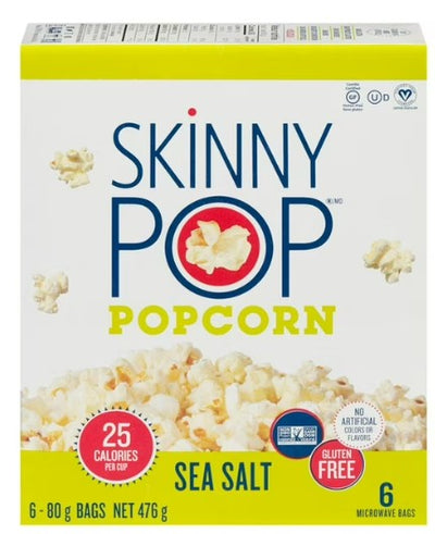 SKINNY POP MICROWAVE POPCORN SEA SALT [476 G]