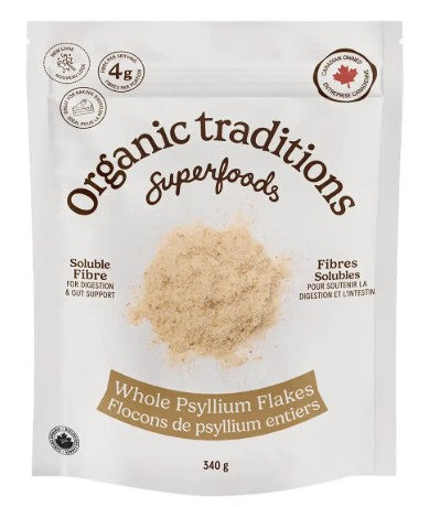 ORGANIC TRADITIONS WHOLE PSYLLIUM FLAKES [340 G]