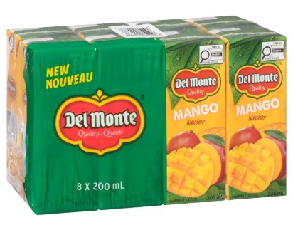 DEL MONTE MANGO NECTAR JUICE [8 PK+DE]