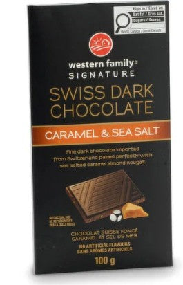 WESTERN FAMILY SWISS DARK CHOCOLATE CARAMEL BAR [100 G]