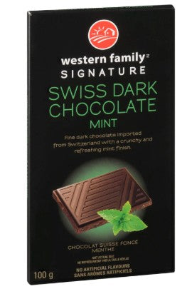 WESTERN FAMILY SWISS DARK CHOCOLATE MINT BAR [100 G]
