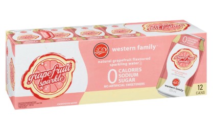 WESTERN FAMILY GRAPEFRUIT SPARKLING WATER [12 pkg]