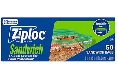 ZIPLOC SANDWICH BAGS [50 PK]