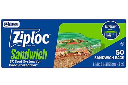 ZIPLOC SANDWICH BAGS [50 PK]