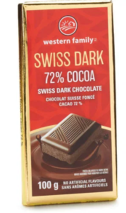 WESTERN FAMILY SWISS DARK CHOCOLATE BAR [100 G]