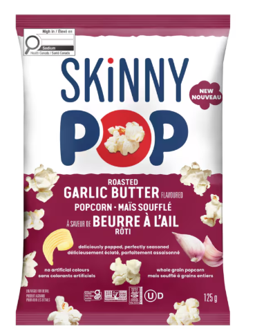 SKINNY POP ROASTED GARLIC POPCORN [125 g]