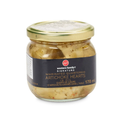 WESTERN FAMILY MARINATED ARTICHOKE HEARTS [170 ML]