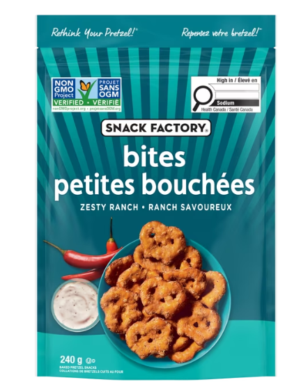 SNACK FACTORY PRETZEL BITES ZESTY RANCH [240 G]