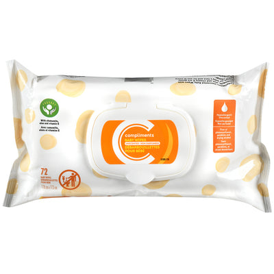COMPLIMENTS UNSCENTED WIPES [72 S]