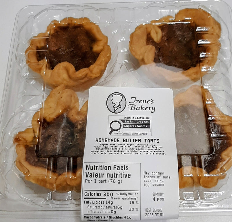 IRENES BUTTER TARTS, 4PK