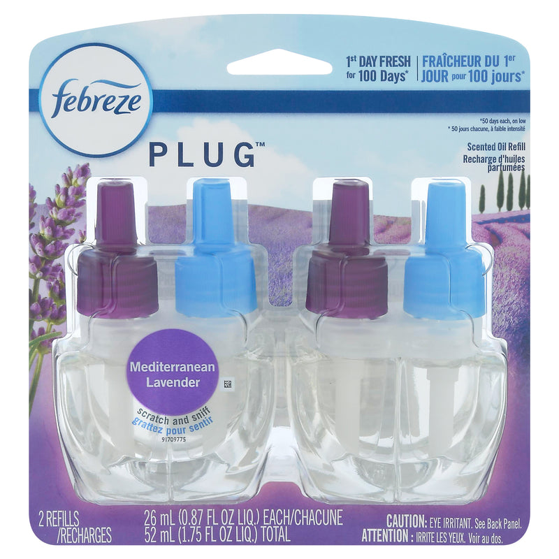 Febreze NOTICEables Mediterranean Lavender Dual Scented Oil Refills, 2 ct